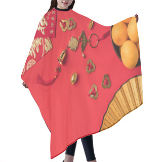 Personality  Oriental Decorations And Tangerines  Hair Cutting Cape