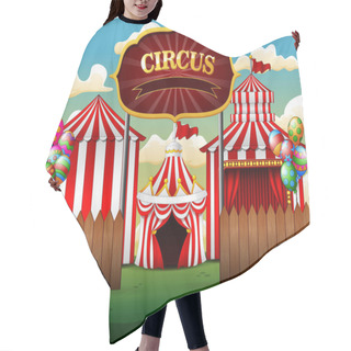 Personality  Big Top Circus Tents White And Red Background Hair Cutting Cape