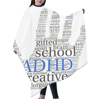 Personality  ADHD Word Cloud Hair Cutting Cape