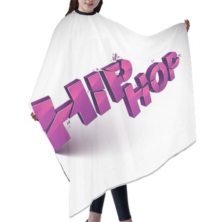 Personality  Hip Hop 3d Purple Lettering Hair Cutting Cape