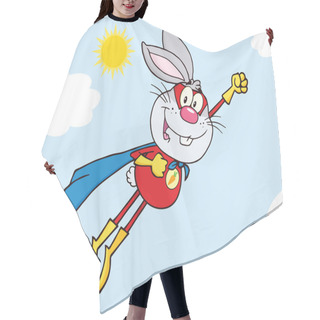 Personality  Gray Rabbit Superhero Character Flying In The Sky Hair Cutting Cape