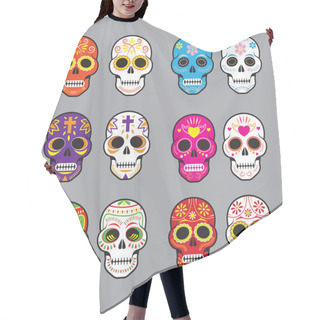 Personality  Day Of The Dead Skulls Hair Cutting Cape