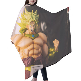 Personality  Tokyo, Japan - 10/09/2019; Broly Figure From Dragon Ball As A Sign Of Strength Showing His Huge Musculature. Hair Cutting Cape