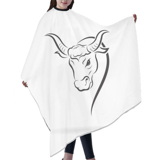 Personality  Vector Of A Bull Head Design On White Background. Wild Animals.  Hair Cutting Cape