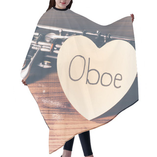 Personality  Oboe On Wood Background Hair Cutting Cape