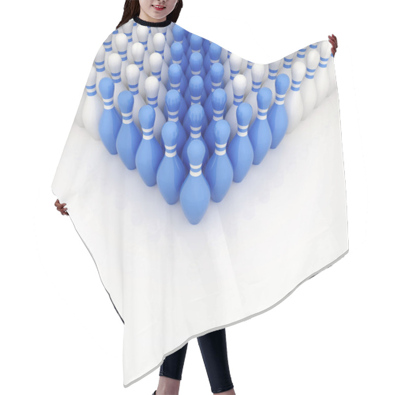 Personality  Blue Bowling Pins As A Pointer Hair Cutting Cape