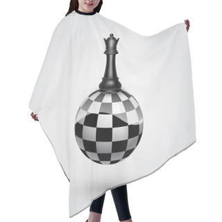 Personality  Chess Black Queen. Vector Illustration. Hair Cutting Cape