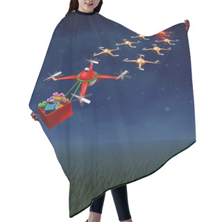 Personality  Drone Christmas Sled Hair Cutting Cape