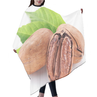 Personality  Pecan Nuts With Leaves. Hair Cutting Cape