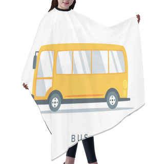 Personality  The Yellow School Bus. Isolated Vector Illustration Hair Cutting Cape