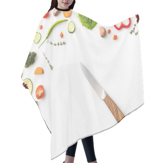 Personality  Knife With Vegetables Hair Cutting Cape