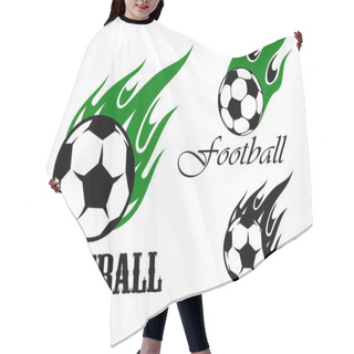 Personality  Football Sports Emblems With Flaming Ball Hair Cutting Cape