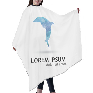 Personality  Company Logo Watercolor Dolphin Hair Cutting Cape