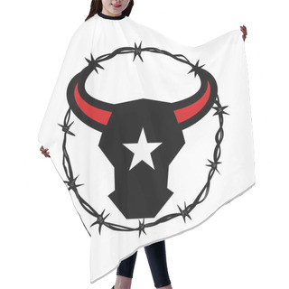 Personality  Texas Longhorn Barbed Wire Icon Hair Cutting Cape