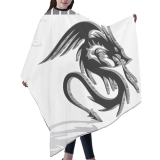 Personality  Illustration Of Black Dragon Hair Cutting Cape