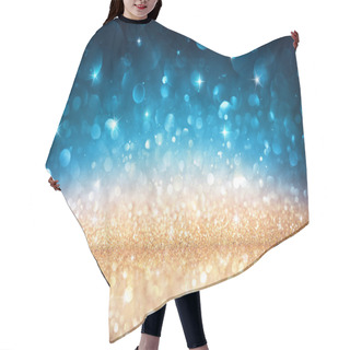 Personality  Glittering Effect With Golden And Blue Bokeh Hair Cutting Cape