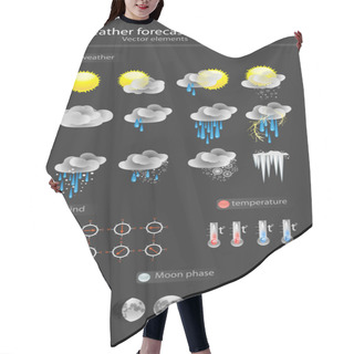 Personality  Weather Vector Icon Set Hair Cutting Cape