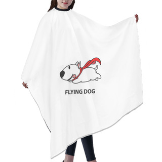 Personality  Flying Dog, Funny Bull Terrier With Red Cape Icon, Logo Design, Vector Illustration Hair Cutting Cape