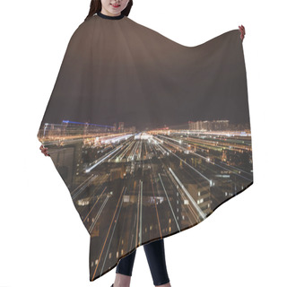 Personality  Night Cityscape With Blurred Bright Illumination Hair Cutting Cape