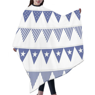 Personality  Star And Stripes Patterned Triangle Shaped Flags Blue Bunting Set Hair Cutting Cape