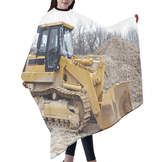 Personality  Bulldozer On Construction Site Hair Cutting Cape