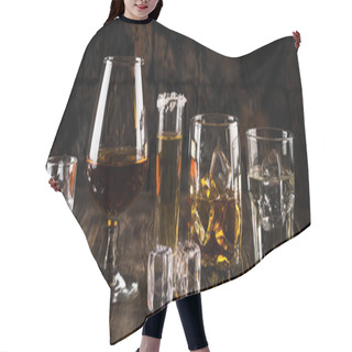Personality  Strong Alcohol Drinks - Whiskey, Cognac, Vodka, Rum, Tequila. Hair Cutting Cape