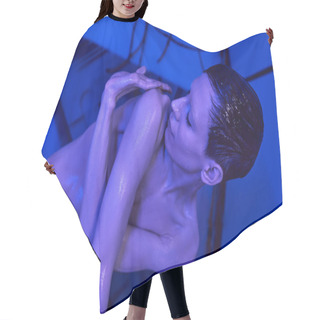 Personality  Science Fiction Concept, Humanoid, Alien, Space Traveler In Experimental Science Center Hair Cutting Cape