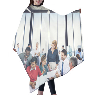 Personality  Business People Working In Office Hair Cutting Cape