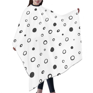 Personality  Seamless Hand Drawn Pattern With Dots And Circles Hair Cutting Cape