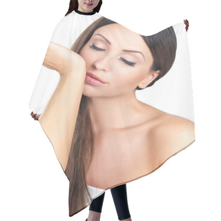 Personality  Portrait Of Beauty Hair Cutting Cape