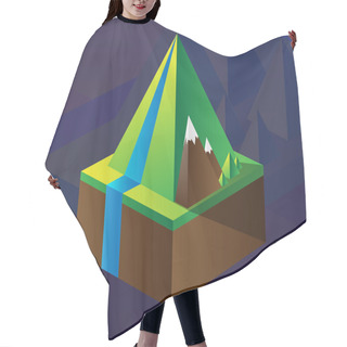 Personality  Square Maquette Of Mountains Hair Cutting Cape