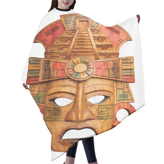 Personality  Hand Carved Wooden Mayan Mask Hair Cutting Cape