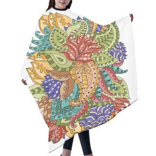 Personality  Magic  Pattern With Abstract Flowers And Leaves. Hair Cutting Cape