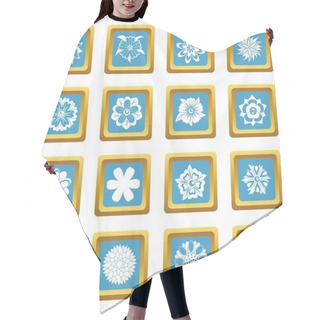 Personality  Different Flowers Icons Azure Hair Cutting Cape