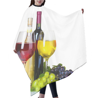 Personality  Ripe Grapes, Wine Glass And Bottle Of Wine Hair Cutting Cape