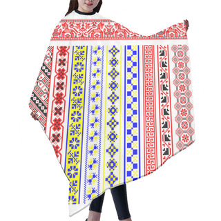 Personality  Set Of Pixelized Pattern Vyshyvanka Traditional Ukrainian Seamless Pattern Slavic Ornament And Embroidery Hair Cutting Cape