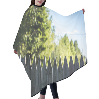 Personality  Wooden Fence Made Of Stockade To Protect The Territory Hair Cutting Cape