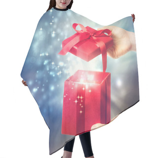 Personality  Red Holiday Gift Box Hair Cutting Cape