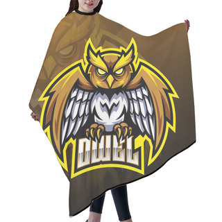 Personality  Owl Sport Mascot Logo Design Hair Cutting Cape