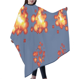 Personality  8-Bit Pixel-art Explosion Animation Frames Hair Cutting Cape