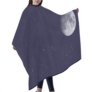 Personality  View Of The Moon On The Night Sky Hair Cutting Cape