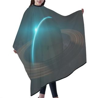 Personality  Planet Saturn With Rings At Sunrise Hair Cutting Cape