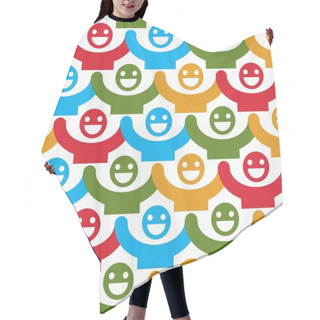 Personality  Seamless Background With Smiley Faces Hair Cutting Cape