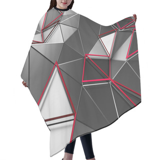 Personality  Abstract 3D Rendering Of Low Poly Dark Surface. Hair Cutting Cape