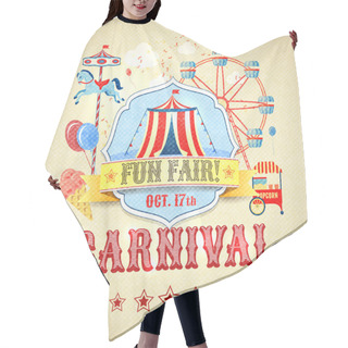 Personality  Vintage Carnival Poster Hair Cutting Cape