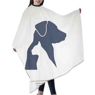 Personality  Sign With Domestic Pets Silhouettes Hair Cutting Cape