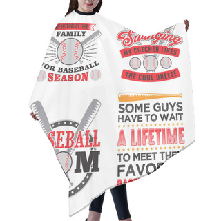 Personality  Set Of Baseball Posters On White Background  Hair Cutting Cape