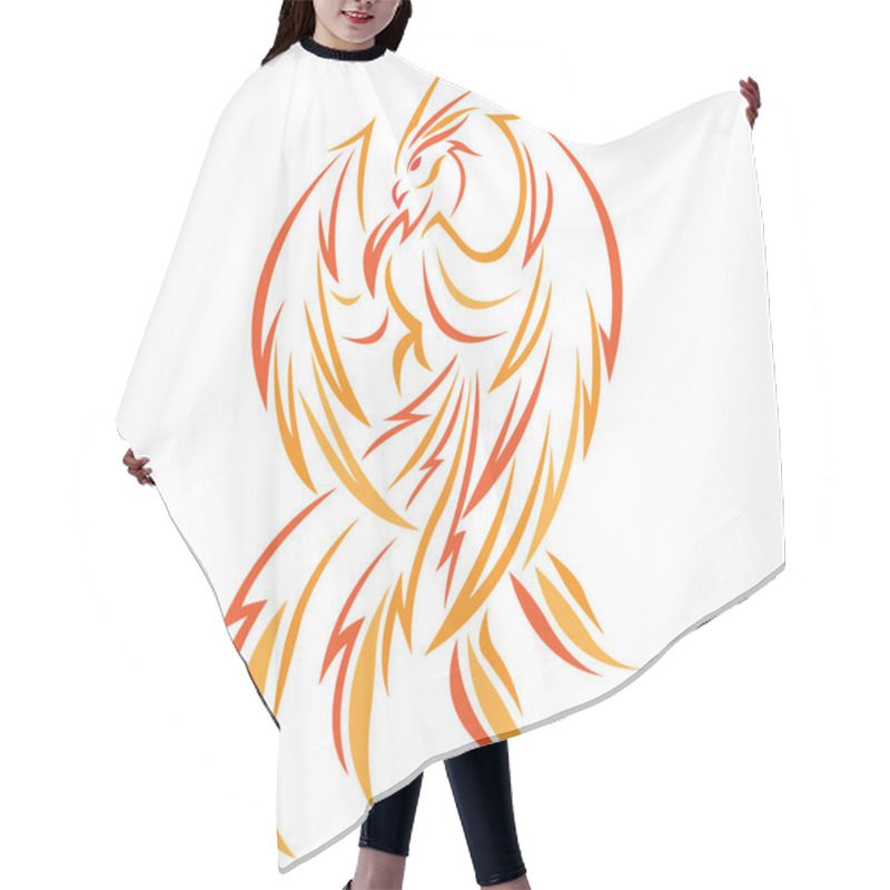 Personality  Vector Illustration Of Fantasy Firebird, Phoenix Hair Cutting Cape