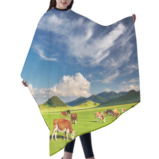 Personality  Grazing Cows Hair Cutting Cape