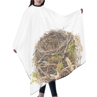 Personality  Detail Of Blackbird Nest Isolated On White Hair Cutting Cape